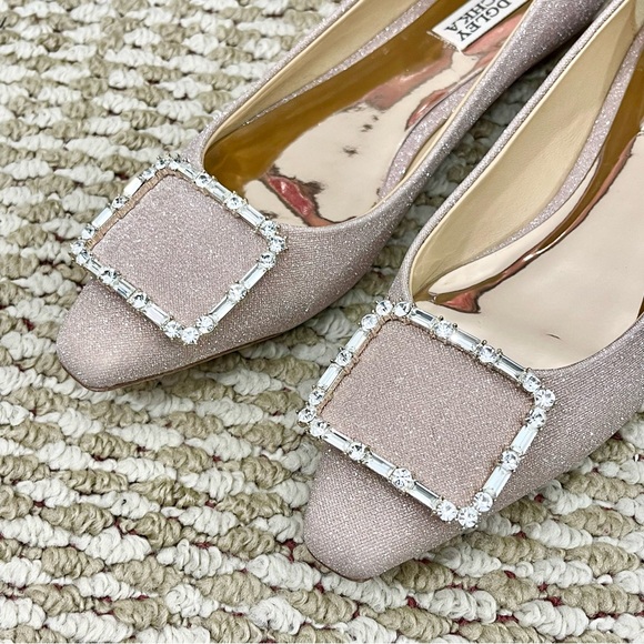 Badgley Mischka Brand Dyanne Square Toe Flat in Rose Gold Size 8 - Picture 4 of 10